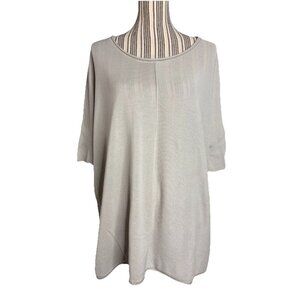 Standard James Perse Womens 3/4 Sleeves Pullover Cotton Oversized Gray Size 3